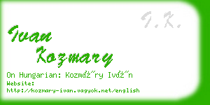 ivan kozmary business card